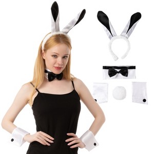 Joyfy Bunny Accessories Set with Bunny Ears Headband,Bow Tie,Bunny Tail and Arm Cuffs for Halloween Cosplay - 1 of 4