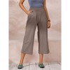 ECUPPER Womens Cotton Cropped Pants Loose Fit Wide Leg Capri Casual Plus Size Elastic Waist Trousers - 2 of 4