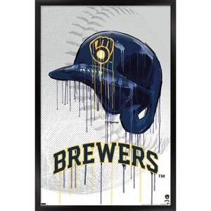 Trends International MLB Milwaukee Brewers - Drip Helmet 22 Framed Wall Poster Prints - 1 of 4