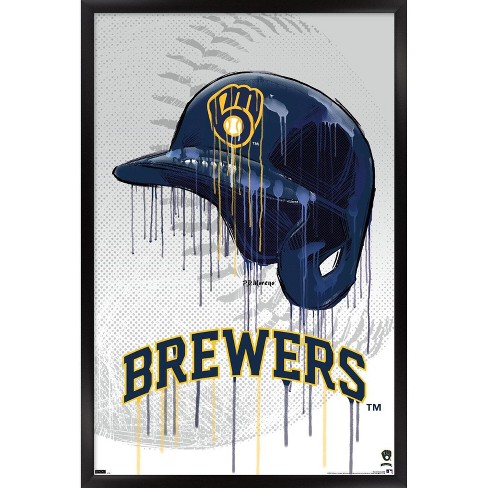 MLB Milwaukee Brewers - Drip Helmet 22 Wall Poster, 22.375 x 34