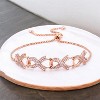Slickblue Women's Rose Gold / Silver Ribbon Bracelet, Lead-Free Brass, 8.5" Size - 2 of 3