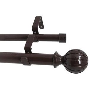 Urbanest Fluted Ball Manhattan 1-inch 3-4 inch Double Drapery Curtain Window Rod Set - 1 of 4