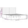 vidaXL Metal Bed Frame without Mattress with Headboard White Full - 4 of 4