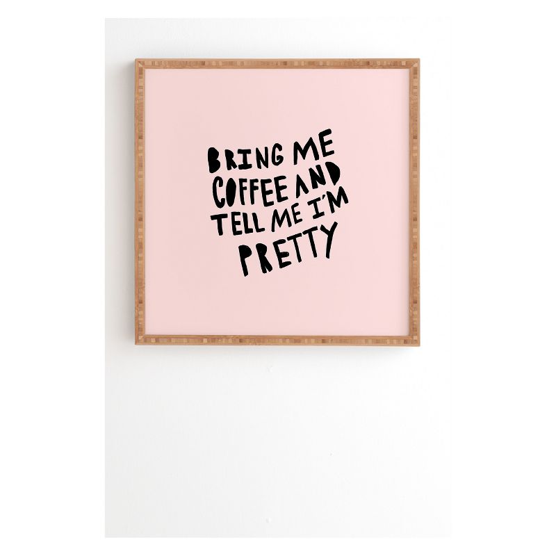 Allyson Johnson Bring Me Coffee Pink Framed Wall Art Poster Print Pink - Deny Designs, 1 of 5