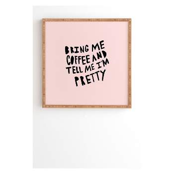 Allyson Johnson Bring Me Coffee Pink Framed Wall Art Poster Print Pink - Deny Designs