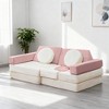 Hooseng Modular Sectional Sofa, Upholstered Couch Set with Round Pillows, Sectional Sofa for Living Room, Bedroom - 2 of 4