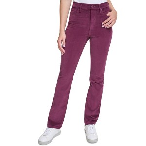 Calvin Klein Womens High Rise Bootcut Casual Corduroy Pants, Purple, 29 - 1 of 1
