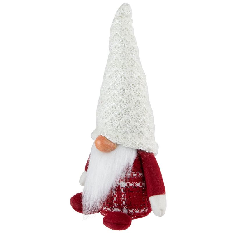 Northlight 9.5" Red and White Plaid Boy Gnome Christmas Decoration, 4 of 6