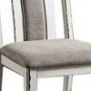 Royal Hampton 24 Inch Dining Side Chair Set of 2, Rustic White Wood, Gray Fabric Seat - 3 of 4