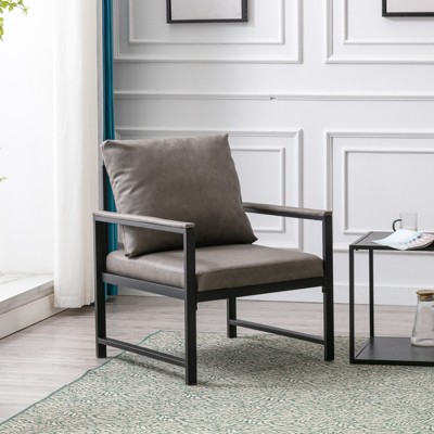 Faux Leather Accent Chair for Living Room Bedroom