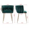 Sapphtopaz Modern Set of 2 Dining Chairs Velvet Upholstered Bar Chair with Metal Legs Kitchen Chair with low Back Chairs for Kitchen, Bedroom - 3 of 4