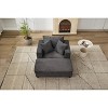 Chaise Lounge with Removable Ottoman, Corduroy Upholstered Armchair Accent Chair Sleeper Sofa Chair - ModernLuxe - 2 of 4