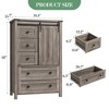 Dresser for Bedroom with 5 Drawers, 48" White Tall Chest of Drawers, Wooden Closet Dresser with Storage Cabinet, Dresser Organizer with Handles - 2 of 4