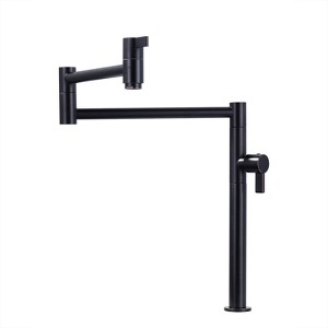 WOWOW Solid Brass Deck Mount Pot Filler Faucet, Pot Filler with Stretchable Double Joint Swing Arm in - 1 of 4