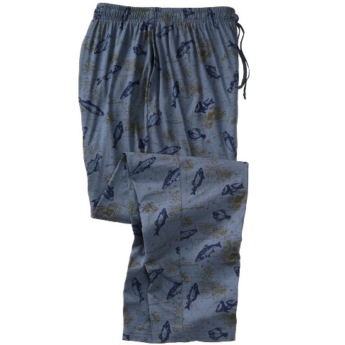 Kingsize Men's Big & Tall Jersey Knit Plaid Pajama Set - Big - 6xl, Navy Plaid  Blue : Target