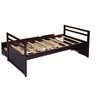 DOMETOUR Twin Size Bed with Headboard, Footboard, Trundle and Three Storage Drawers, Twin Size Pine Wood Bed with Headboard, Footboard,Espresso - 4 of 4