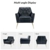 Maris Wooden Upholstered Contemporary Accent Armchair with Button-tufted for Bedroom Living Room  | ARTFUL LIVING DESIGN - 3 of 4