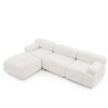 Modular Sectional Sofa(93"x62"x25"), Living Room Sofa Couch Set With Ottoman, L-Shaped Sofa, Button Tufted Velvet Fabric Couch - 3 of 4