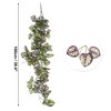 Unique Bargains Fake Vines Faux Greenery Leaves 39.4" Green Purple 2 Pcs - 2 of 4