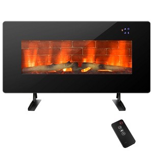 Costway 36'' Electric Fireplace Wall Mounted & Freestanding Heater Remote Control 1500W - 1 of 4