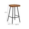 Modway Concord Counter Stools – Set of 2 Backless Solid Wood Counter Height Stools with Square Seat and Footrests - 3 of 4