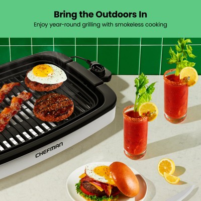 Chefman Smokeless Indoor Electric Grill with Adjustable Temperature Control