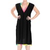 LA LEELA Women's Summer Vacation Beachwear Swim Suit Loose Bathing Suit Swim Beach Cover-up Dress Robe X-Large-XX-Large Black, Solid - 3 of 4