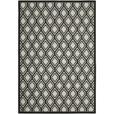 Oriental Weavers Torrey 4151G Light Grey/ Black Indoor/Outdoor Area Rug - 1'10" x 7'3"