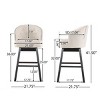 Swivel Bar Stools Set of 2 with Button Tufted Fabric & Nailhead Trim, 32" Seat Height Stool with Wood Legs for Kitchen Island-3irtyhousy - 4 of 4