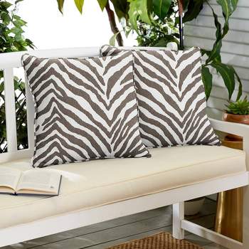 Sunbrella 2pk Indoor/Outdoor Corded Pillow Set Gray Zebra