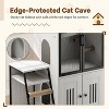 Hidden Litter Box Furniture, 2 Tier Enclosed Litter Box Furniture with Doors, Hidden Storage and Ladder - 4 of 4