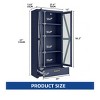 61 Inch Farmhouse Kitchen Pantry Cabinet with Adjustable Shelves Glass Display LED Lights Storage Organizer for Dining Living Room Home Furniture - 3 of 4