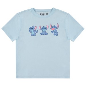 Ladies Lilo and Stitch Shirt - Ladies Classic Lilo and Stitch Ribbed Fashion Tee - Disney Lilo and Stitch Short Sleeve Ribbed T-Shirt - 1 of 4