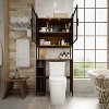 Famapy Industrial Bathroom Storage Rack with Metal Mesh Doors and Over-The-Toilet Design - 2 of 4