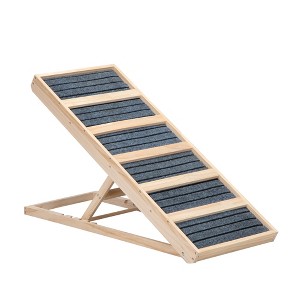 Sevobal Pet Steps and Ramps, Folding Portable Pet Stair Ramp with Non-Slip Rug Surface, Extra Wide Dog Steps for Bed Couch, Brown, 37.8"*15.7"*24" - 1 of 4