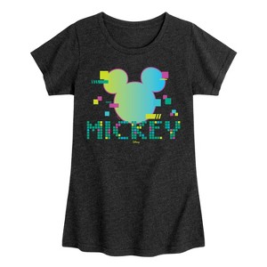 Girls' - Disney - 8 Bit Mickey Fitted Short Sleeve Graphic T-Shirt - 1 of 4