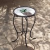 Teal Island Designs Modern Black Round Outdoor Accent Side Table 14" Wide Black Beige Mosaic for Front Porch Patio House Balcony Deck Shed - 2 of 4