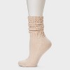 Women's Ultra Soft Ribbed Cushioned Slouch Crew Socks with Woven label - Auden™ 4-10 - 4 of 4