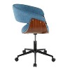TiramisuBest Mid-Century Modern Blue Fabric Office Chair, Adjustable Height, Swivel, Cushioned, Black Metal Base with Casters - 2 of 4