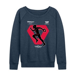 Women's - TRON Ares - Tron Runner Lightweight French Terry Wide Neck Long Sleeve Graphic Shirt - 1 of 4