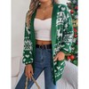 Coolmee Women's Ugly Christmas Sweaters Long Sleeve Open Front Cardigan Sweaters with Pockets - 4 of 4