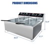 Dual-Tank Commercial Deep Fryer,  Stainless Steel Countertop Fryer Machine with Baskets and Lids - 2 of 4