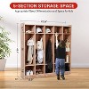 Acekool 5-Section Classroom Coat Locker with 10 Cubbies, 5 Hooks, 2 Storage Boxes & 4 Casters – Organizer for Home, School & Daycare - 3 of 4
