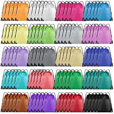 Generic Drawstring Backpack Bulk 100Pcs Cinch Bag, Polyester Drawstring Bags