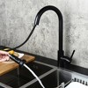 Yukimo Commercial 3-Function Pull Down Spray Kitchen Sink Faucet with Deck Plate, Matte Black Brass, 360-Degree Swivel Sprayhead - 3 of 4