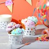 Juvale 50 Pack Paper Ice Cream Cups for Frozen Yogurt, Disposable Dessert Bowls with Silver Foil Polka Dots, 8 oz - 3 of 4
