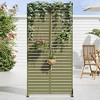 Spassway Outdoor Metal Privacy Screen with Different Colors Garden Fence Panels Patio Trellis Room Divider Decorative Wall Panels - 2 of 4