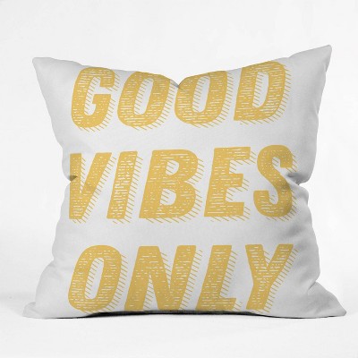 16"x16" June Journal Good Vibes Only Throw Pillow Yellow - society6