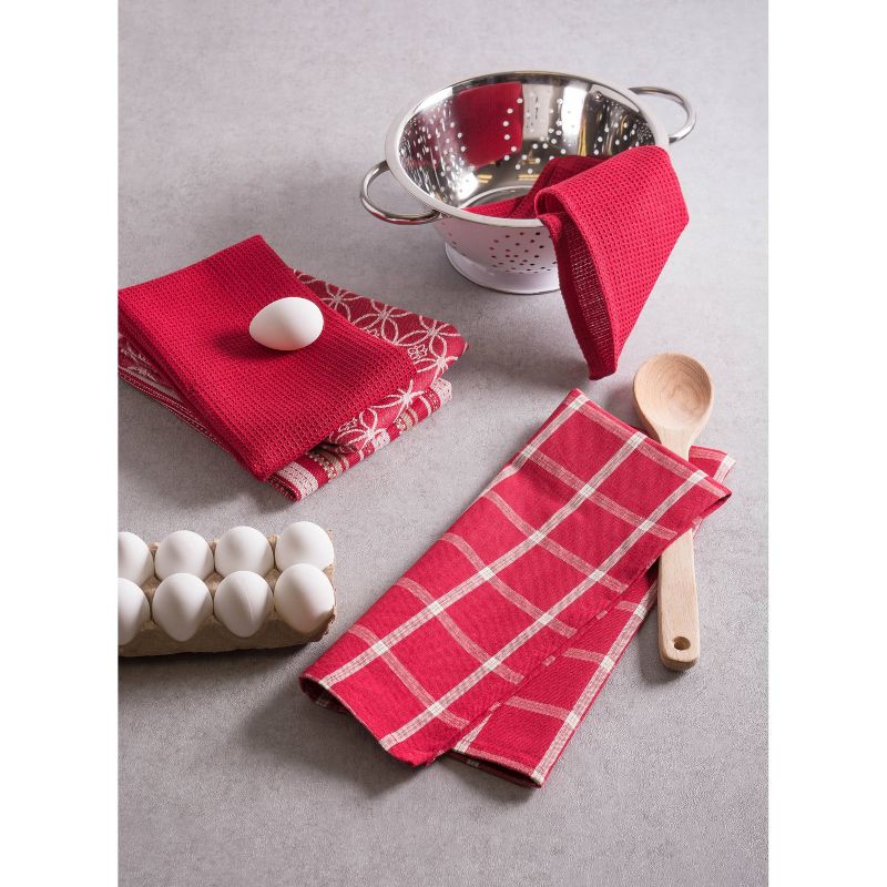 5pk Kitchen Towel &#38; Dishcloth Set Red - Design Imports, 5 of 8