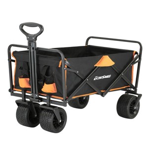 Heavy Duty 350 Lbs Capacity Collapsible Wagon, Folding Camping Wagons, Grocery Portable Utility Cart, Adjustable Rolling Carts w/Big Wheels by Boahaus - 1 of 4